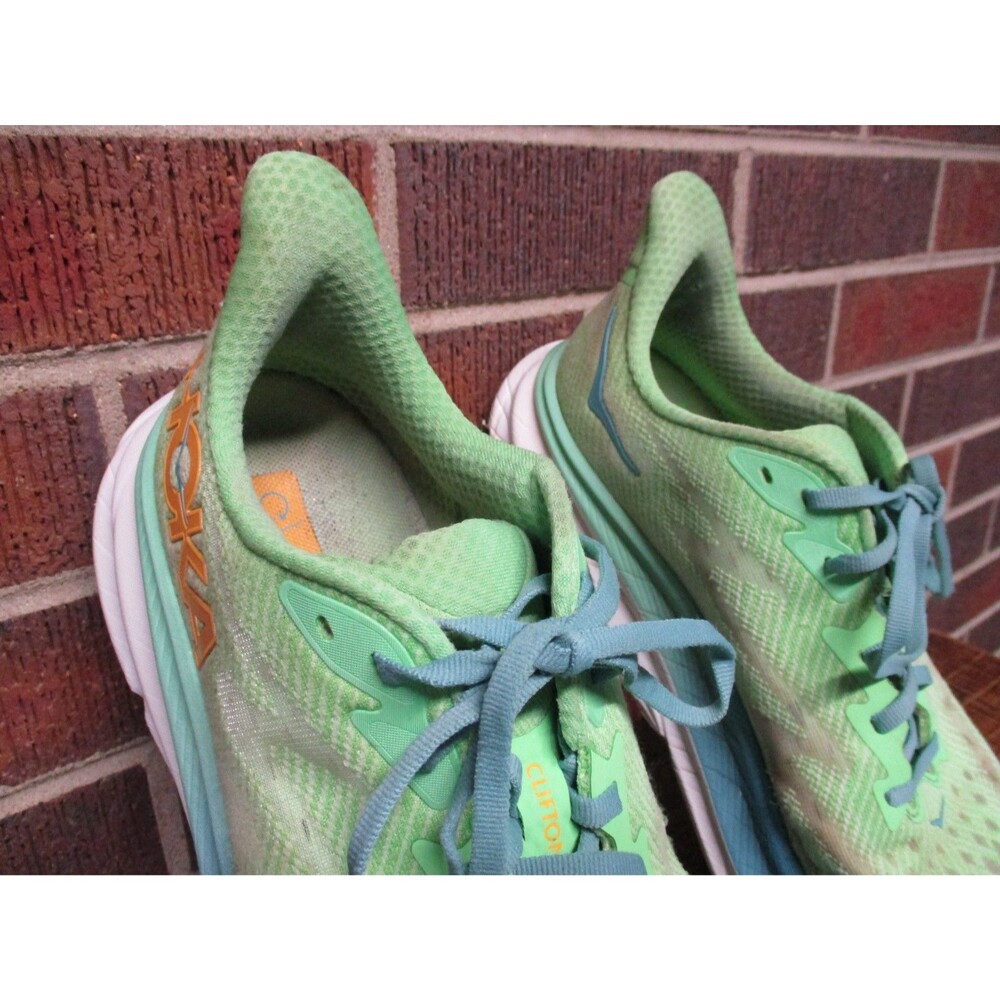 Hoka One One Mens Clifton 9 Green 1127895 ZLGL Shoes Running Sneakers 9.5 D - Picture 5 of 16